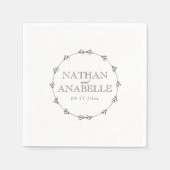 Einfaches Elegantes Wreath | Custom Hochzeit Serviette (Vorderseite)