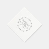 Einfaches Elegantes Wreath | Custom Hochzeit Serviette (Ecke)
