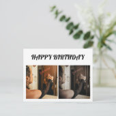 Einfaches Elegantes zwei Foto Postkarte (Stehend Vorderseite)