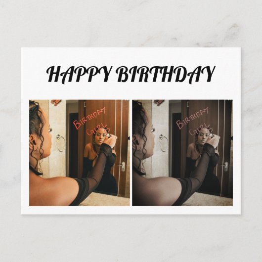 Einfaches Elegantes zwei Foto Postkarte (Vorderseite)