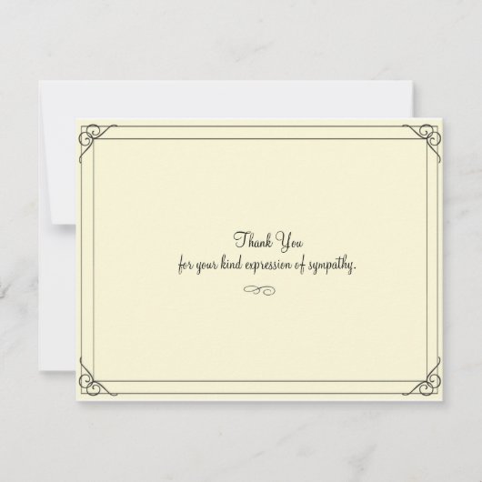 Einfaches Eleganz-Beileid danken Ihnen Karten (Vorderseite)