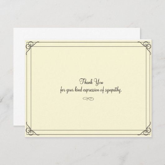 Einfaches Eleganz-Beileid danken Ihnen Karten (Vorne/Hinten)