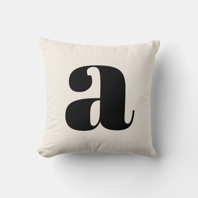 Einfaches Elfenbein Weiß Fettes Retro-Monogramm An Kissen (Vorderseite)