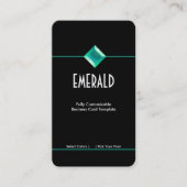 Einfaches Emerald-Aquamarin-Logo Visitenkarte (Vorderseite)