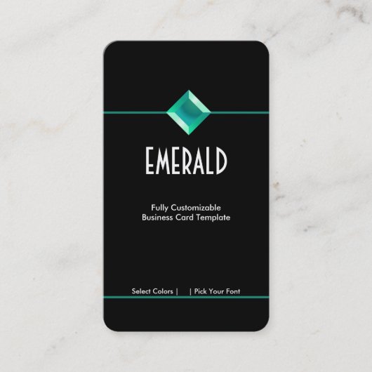 Einfaches Emerald-Aquamarin-Logo Visitenkarte (Vorderseite)