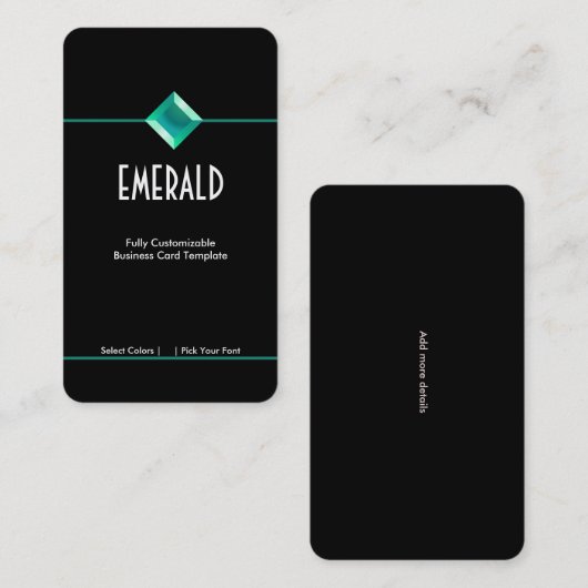 Einfaches Emerald-Aquamarin-Logo Visitenkarte (Vorne/Hinten)