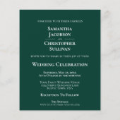 Einfaches Emerald Green BUDGET Hochzeitsstipendium (Rückseite)