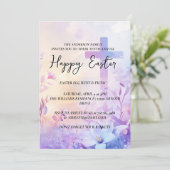 Einfaches End Cross im Hintergrund Happy Oaster Einladung (Stehend Vorderseite)