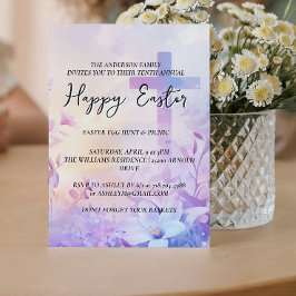 Einfaches End Cross im Hintergrund Happy Oaster Einladung