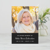 Einfaches ErinnerungsFoto-Beileid danken Ihnen Dankeskarte (Stehend Vorderseite)