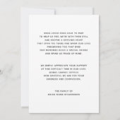 Einfaches ErinnerungsFoto-Beileid danken Ihnen Dankeskarte (Rückseite)