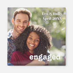 Einfaches Erinnerungsstück für das Verlobungsfoto Magnet