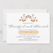 Einfaches Erntedank Dinner Aquarellfarben Blume fa Einladung (Vorderseite)