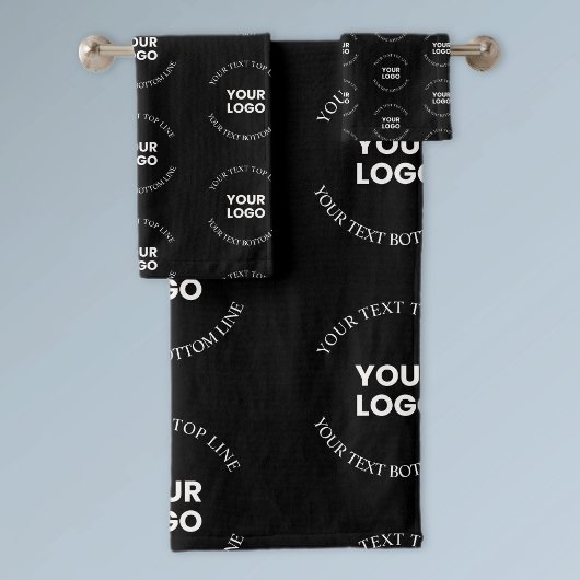 Einfaches Ersetzen von Logos und bearbeitbarem Tex Badhandtuch Set