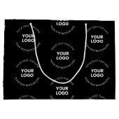 Einfaches Ersetzen von Logos und bearbeitbarem Tex Große Geschenktüte (Rückseite)