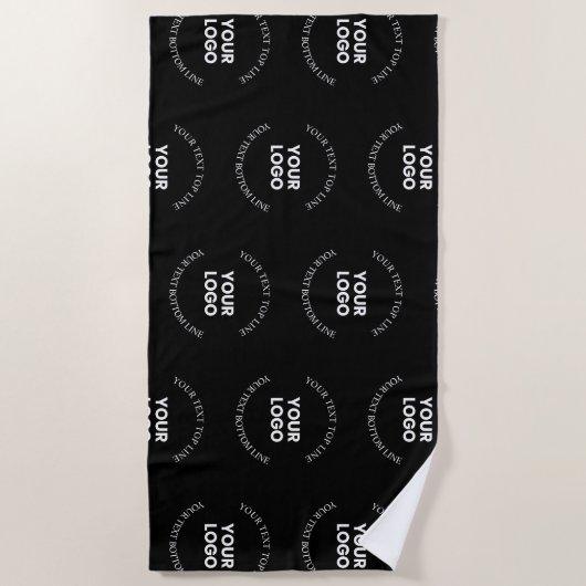 Einfaches Ersetzen von Logos und bearbeitbarem Tex Strandtuch (Vorderseite)