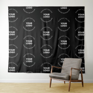Einfaches Ersetzen von Logos und bearbeitbarem Tex Wandteppich