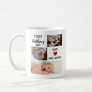 Einfaches Erster Vatertag Angepasstes 3 Foto Kaffeetasse