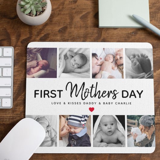Einfaches erstes Muttertags-Fotocollagen-Andenken Mousepad
