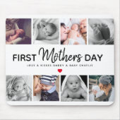 Einfaches erstes Muttertags-Fotocollagen-Andenken Mousepad (Vorne)