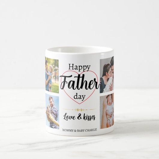 Einfaches erstes Vatertags-Bildercollage | Papa Kaffeetasse (Mittel)
