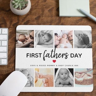 Einfaches erstes Vatertags-Bildercollage   Papa Mousepad