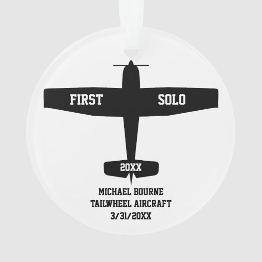 Einfaches Erstflugzeug, Personalisierte Luftfahrt Ornament (Rückseite)