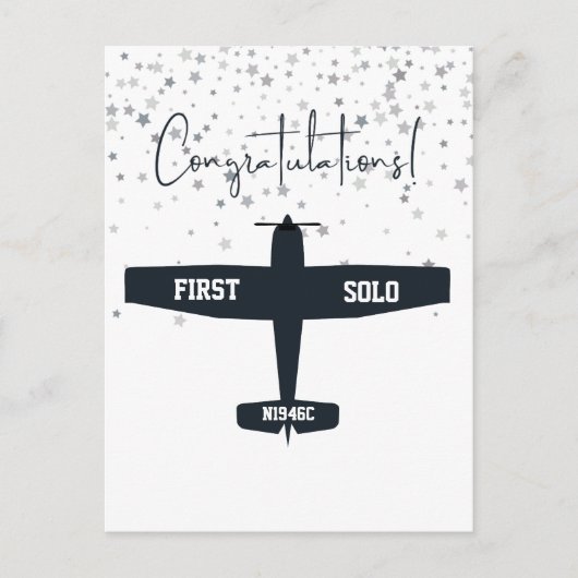 Einfaches Erstflugzeug, Personalisierte Luftfahrt Postkarte (Vorderseite)