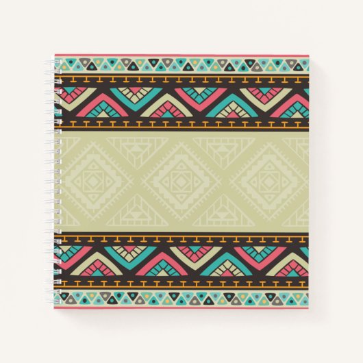 Einfaches Ethnic Tribal Tiki Muster | Notebook Notizblock (Vorderseite)