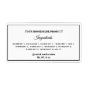 Einfaches Etikett mit schlichten schwarz-weißen Zu (Vorne)