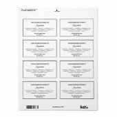 Einfaches Etikett mit schlichten schwarz-weißen Zu (Vorne)