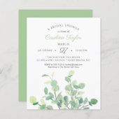 Einfaches Eukalyptus Branches Grünes Brautparty (Vorne/Hinten)