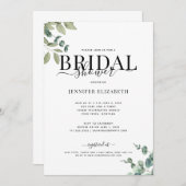 Einfaches Eukalyptus-Brautparty Einladung (Vorne/Hinten)
