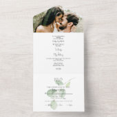 Einfaches Eukalyptus-Foto für beide Eltern All In One Einladung (Innen Boden)