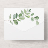 Einfaches Eukalyptus-Foto für beide Eltern All In One Einladung (Rückseite)