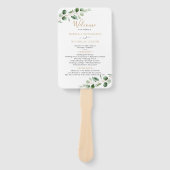 Einfaches Eukalyptus Greenery Gold Wedding Program Fächer (Vorderseite)