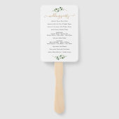 Einfaches Eukalyptus Greenery Gold Wedding Program Fächer (Rückseite)
