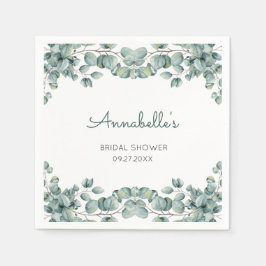 Einfaches Eukalyptus-grünes Brautparty Serviette