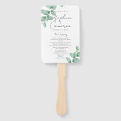 Einfaches Eukalyptus-Hochzeitsprogramm Fächer (Vorderseite)