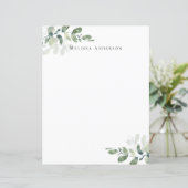 Einfaches Eukalyptus-Personalisiertes Briefpapier (Stehend Vorderseite)