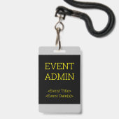 Einfaches "EVENT ADMIN"-Abzeichen Ausweis (Rückseite mit Lanyard)