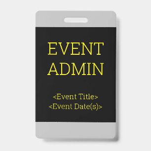 Einfaches "EVENT ADMIN"-Abzeichen Ausweis