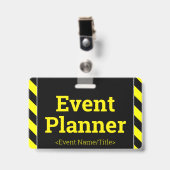Einfaches "Eventplaner"-Abzeichen Ausweis (Vorderseite mit Clip)