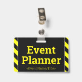 Einfaches "Eventplaner"-Abzeichen Ausweis (Rückseite mit Clip)