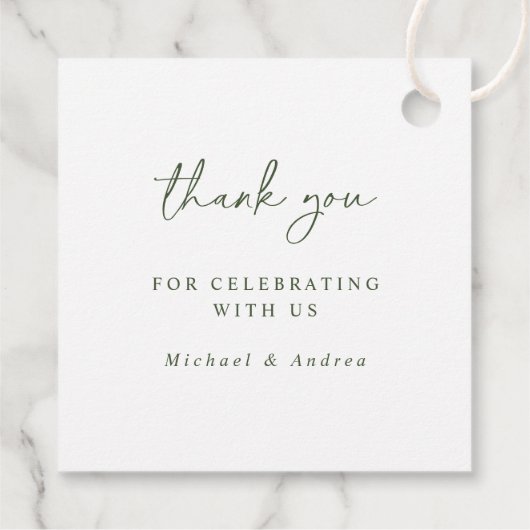 Einfaches Evergreen Pine Tree Weihnachts-Party Geschenkanhänger (Rückseite)