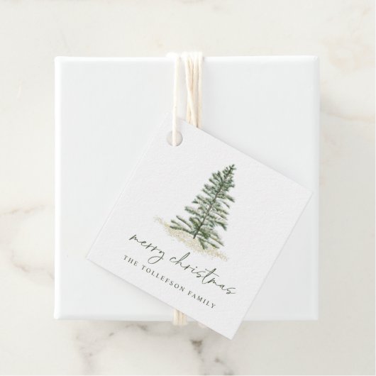 Einfaches Evergreen Pine Tree Weihnachts-Party Geschenkanhänger (Beispiel)