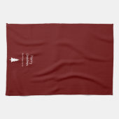 Einfaches Evergreen Red Modern Weihnachts-Party Geschirrtuch (Horizontal)