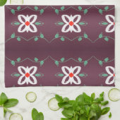 Einfaches Extravagantes Teetuch mit Rot und Pflaum Geschirrtuch (Gefaltet)