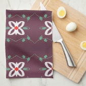 Einfaches Extravagantes Teetuch mit Rot und Pflaum Geschirrtuch (Viertel Falte)