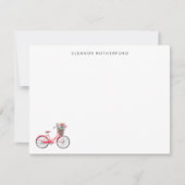 Einfaches Fahrrad mit Blume Personalisierter Radfa Mitteilungskarte (Vorderseite)